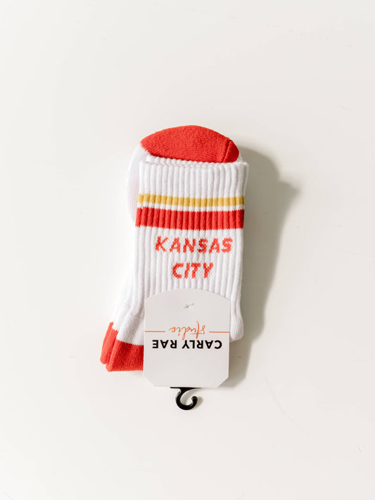 Kansas City Crew Socks - White w/ Red & Yellow