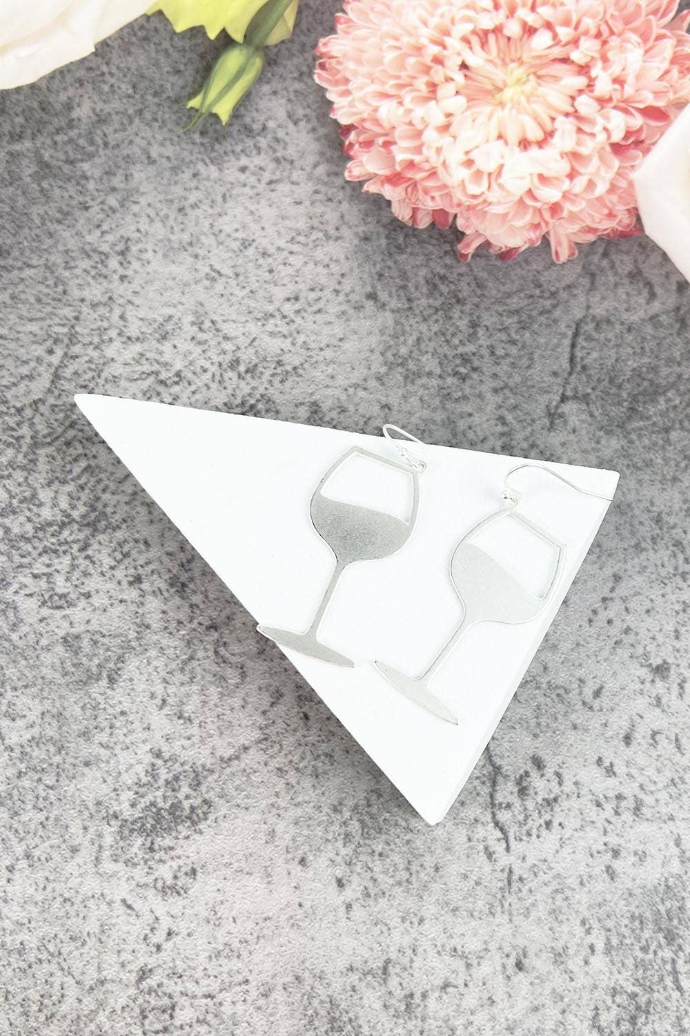 WINE GLASS SHAPE FILIGREE HOOK EARRING