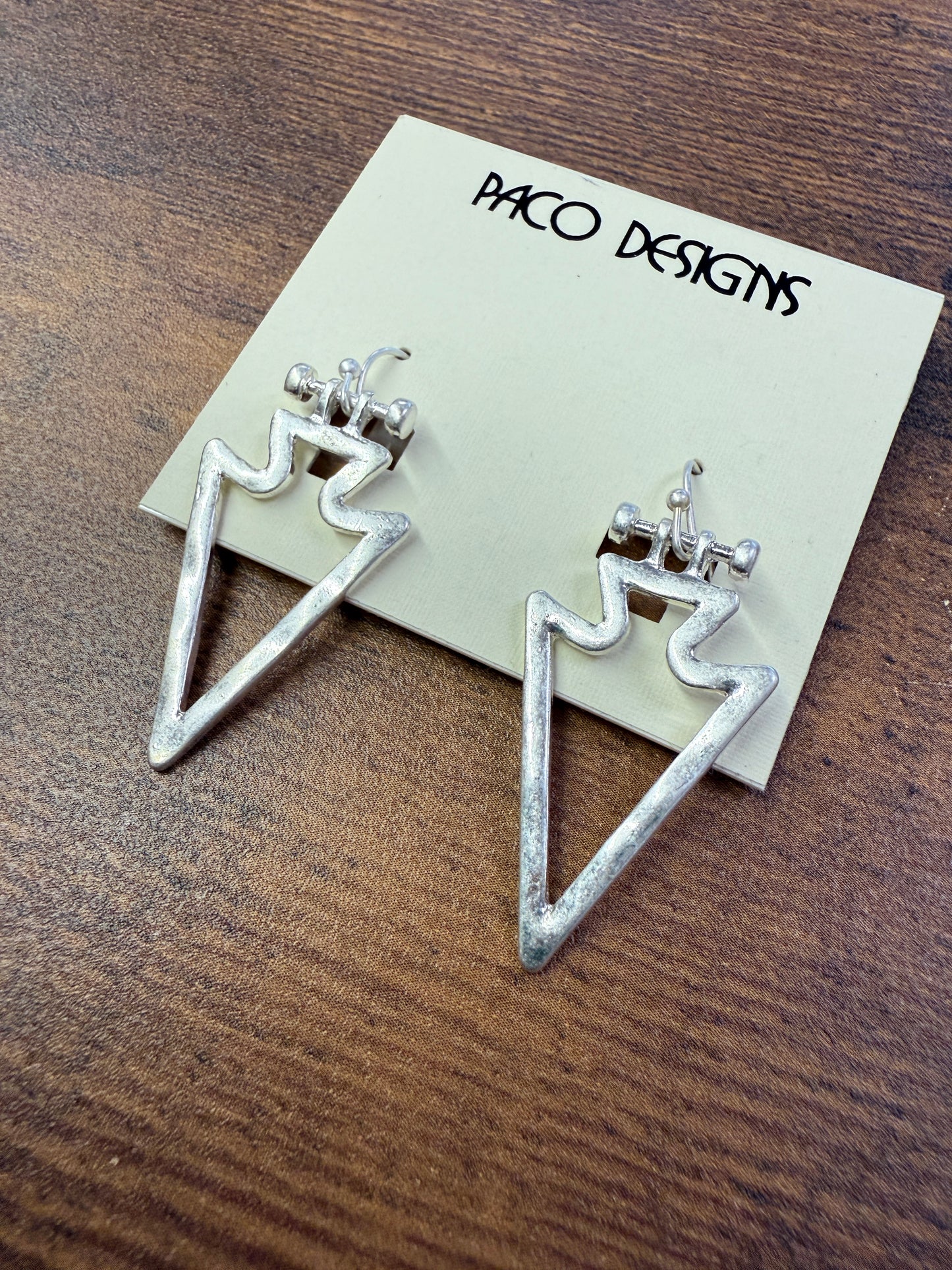 Edgy Sleek Matte Silver or Gold Arrowhead Earrings