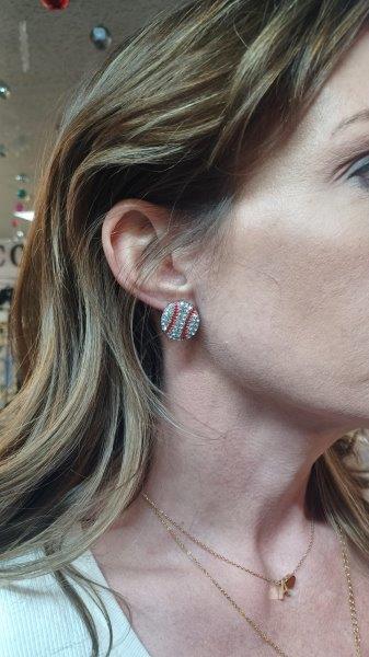 Blingy Baseball Post Earrings