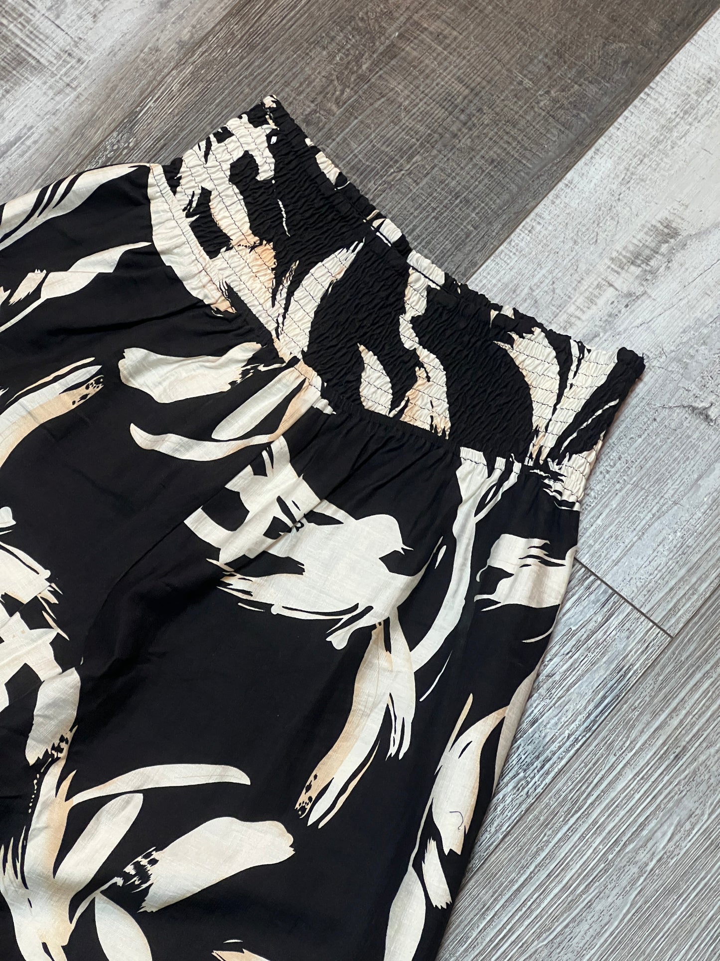 Black and White Flowy Statement Pants