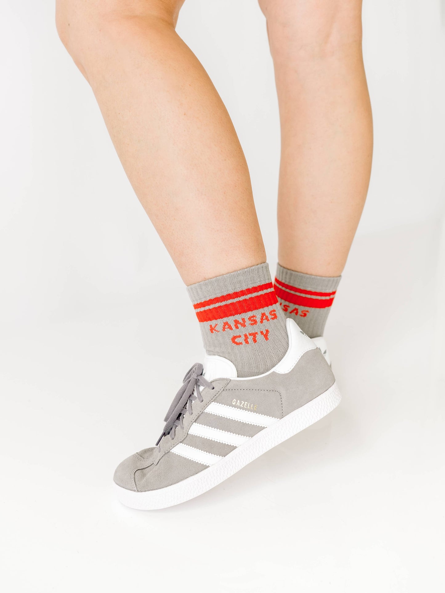 Kansas City Crew Socks - Grey w/ Red