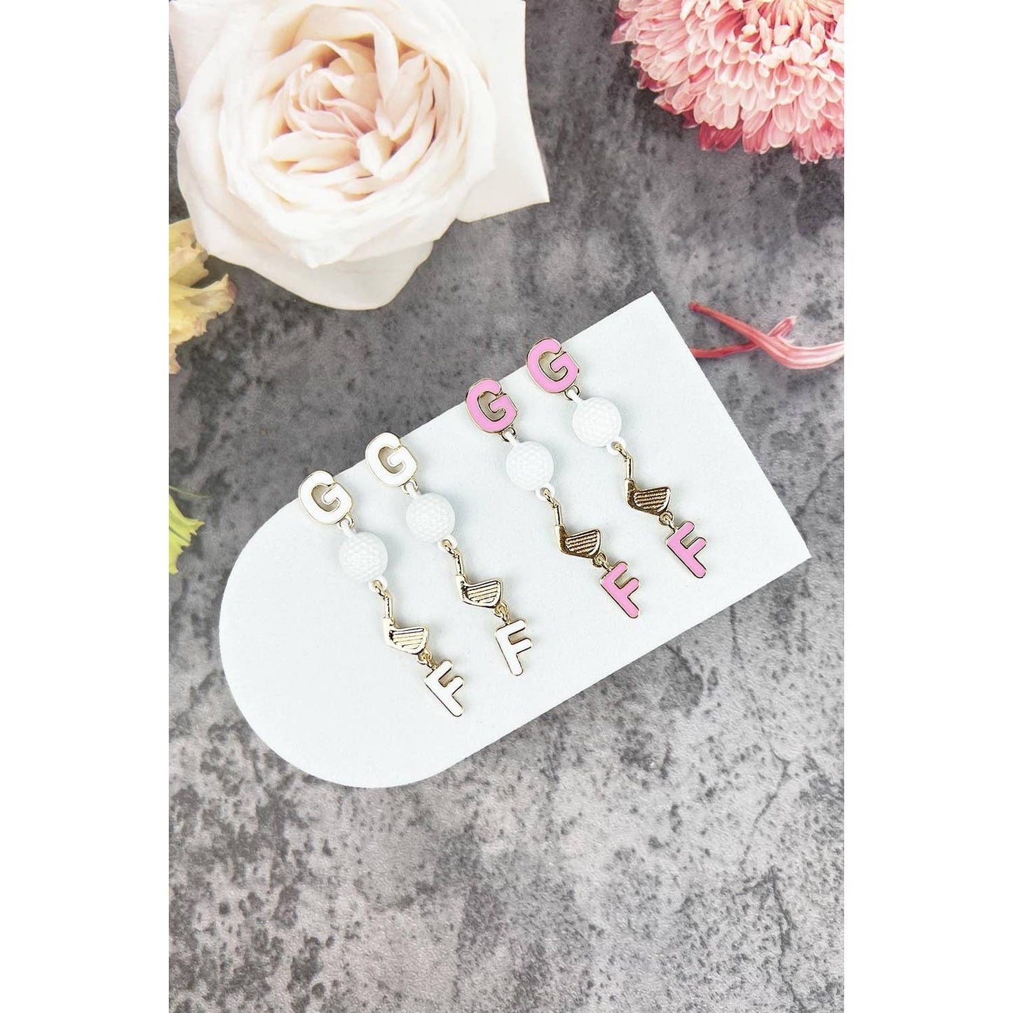 Adorable Golf Dangle Earrings on Post (stud)