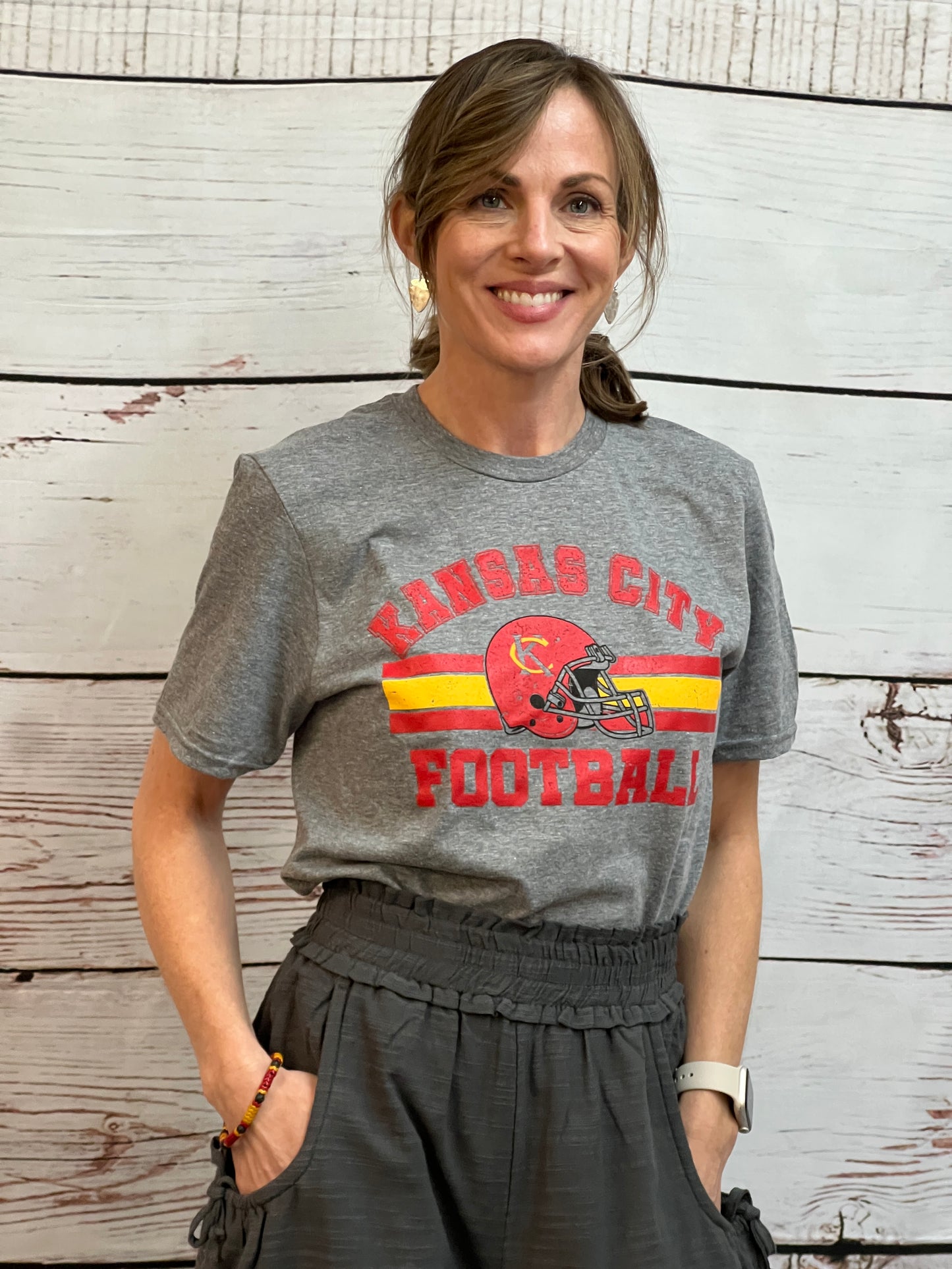 Grey Kansas City Football T-shirt