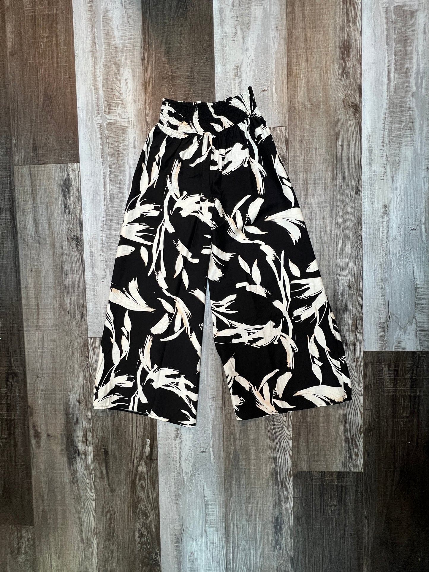 Black and White Flowy Statement Pants