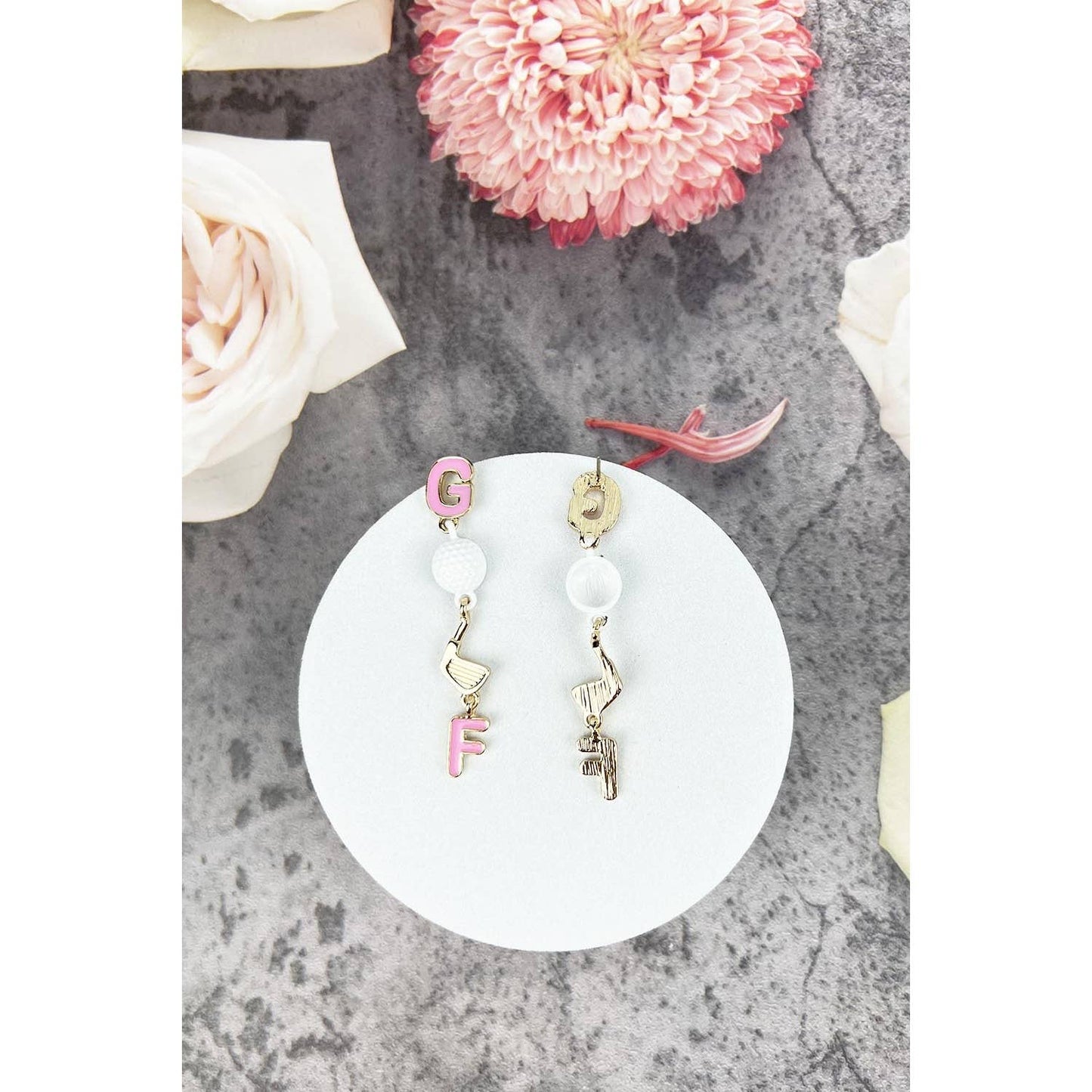 Adorable Golf Dangle Earrings on Post (stud)