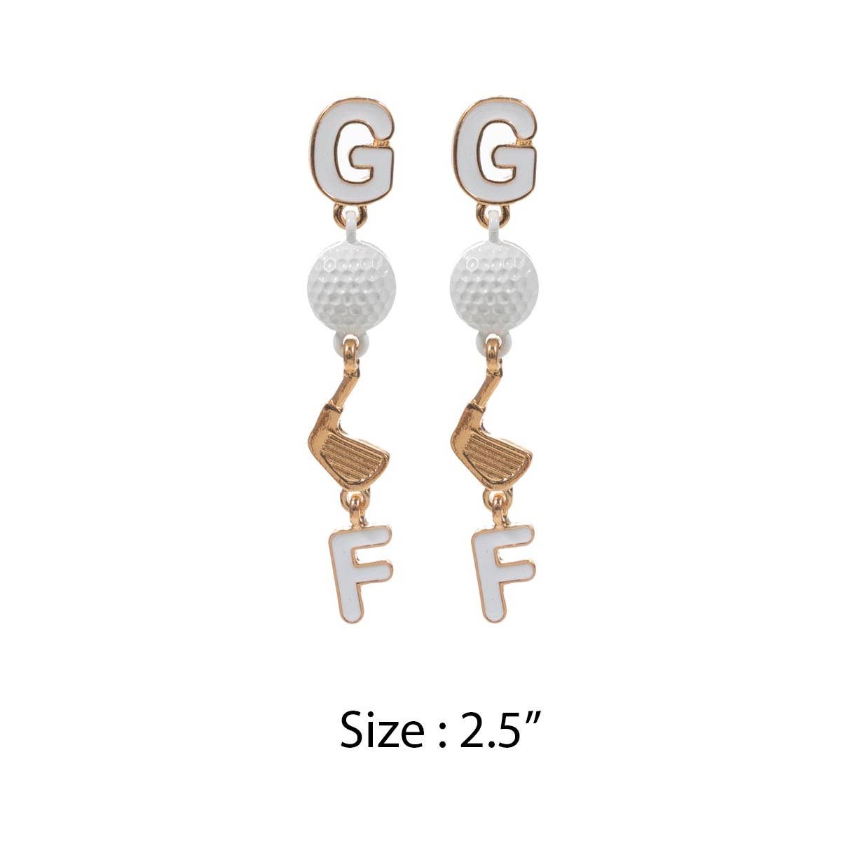 Adorable Golf Dangle Earrings on Post (stud)