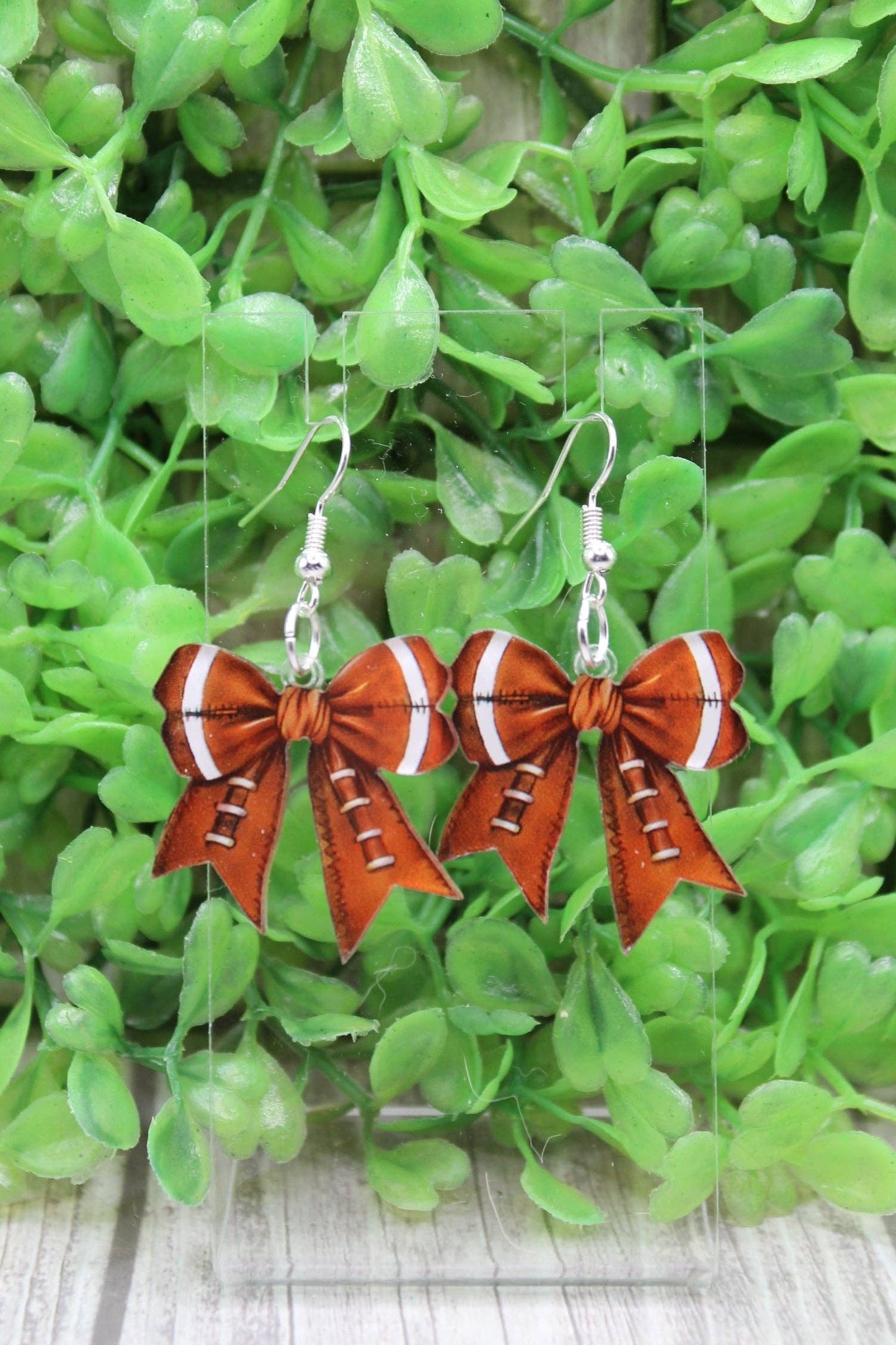 Football Bow Dangle Earrings