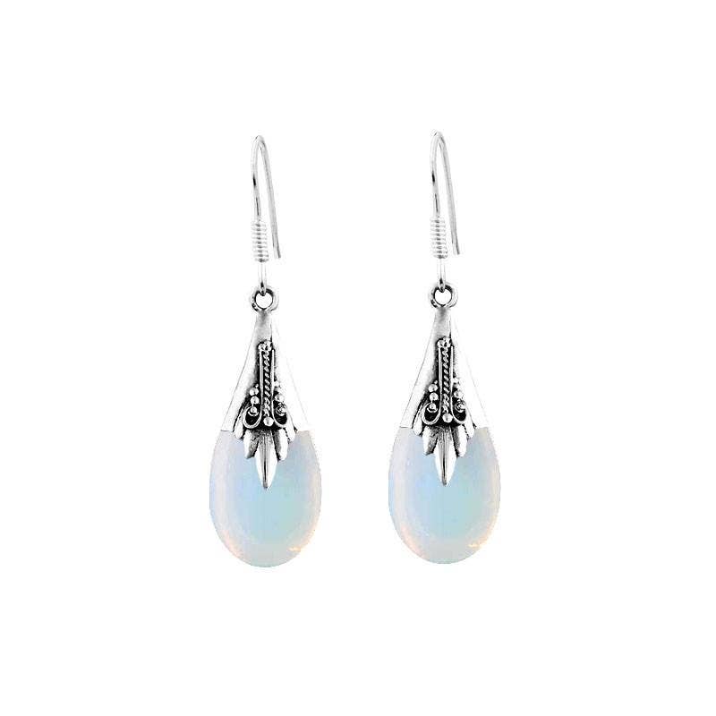 Opalite Teardrop Sterling Silver Earrings