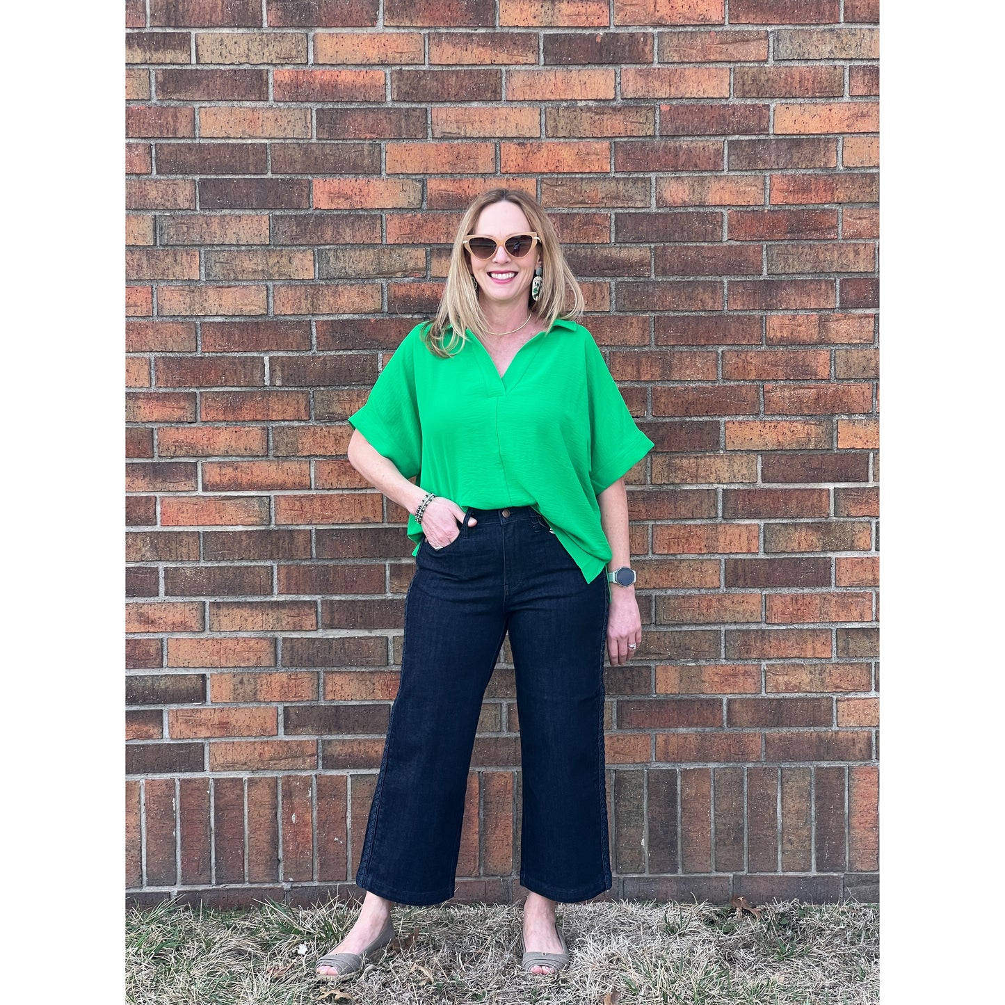 Judy Blue HW Braid Seam Crop Wide
