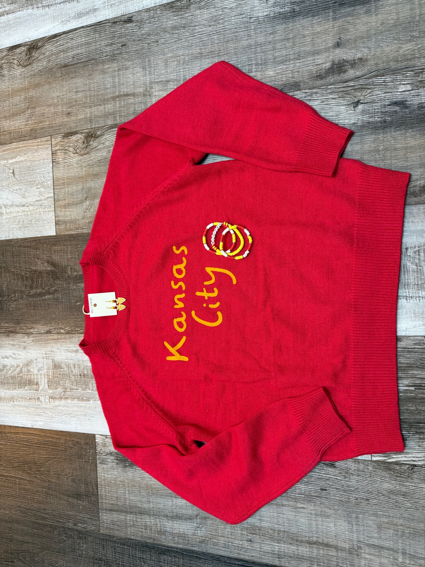 KANSAS CITY Red Knit Sweater