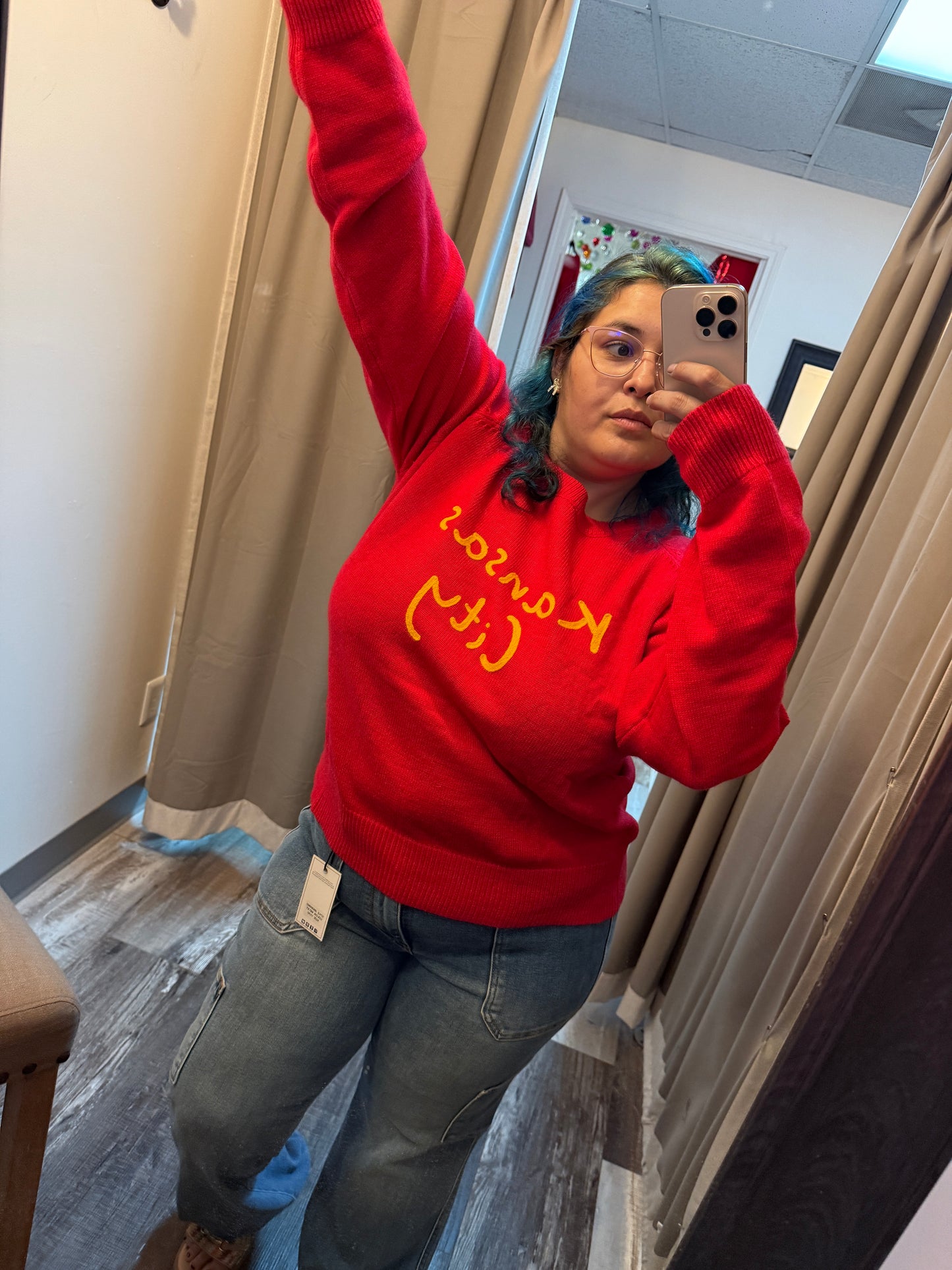 KANSAS CITY Red Knit Sweater