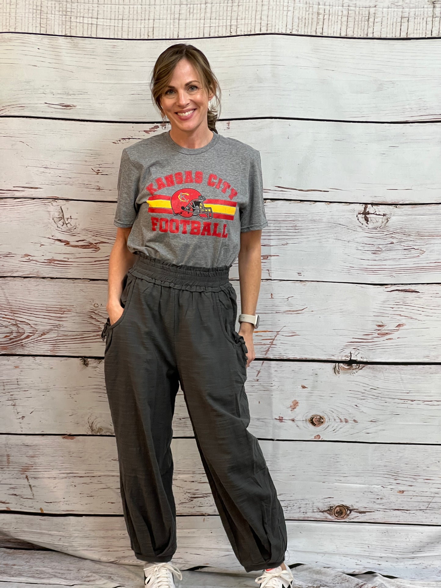 Grey Kansas City Football T-shirt
