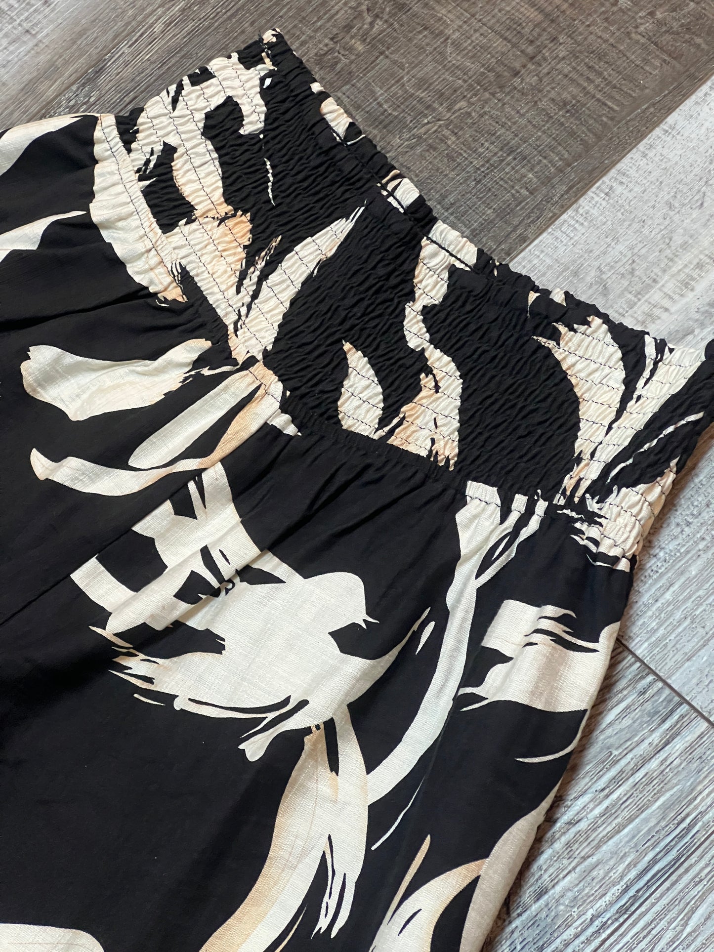 Black and White Flowy Statement Pants