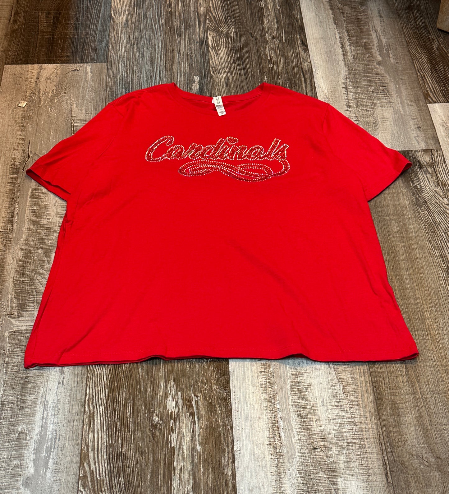 Red Cardinals Bling Crew Neck T-shirt