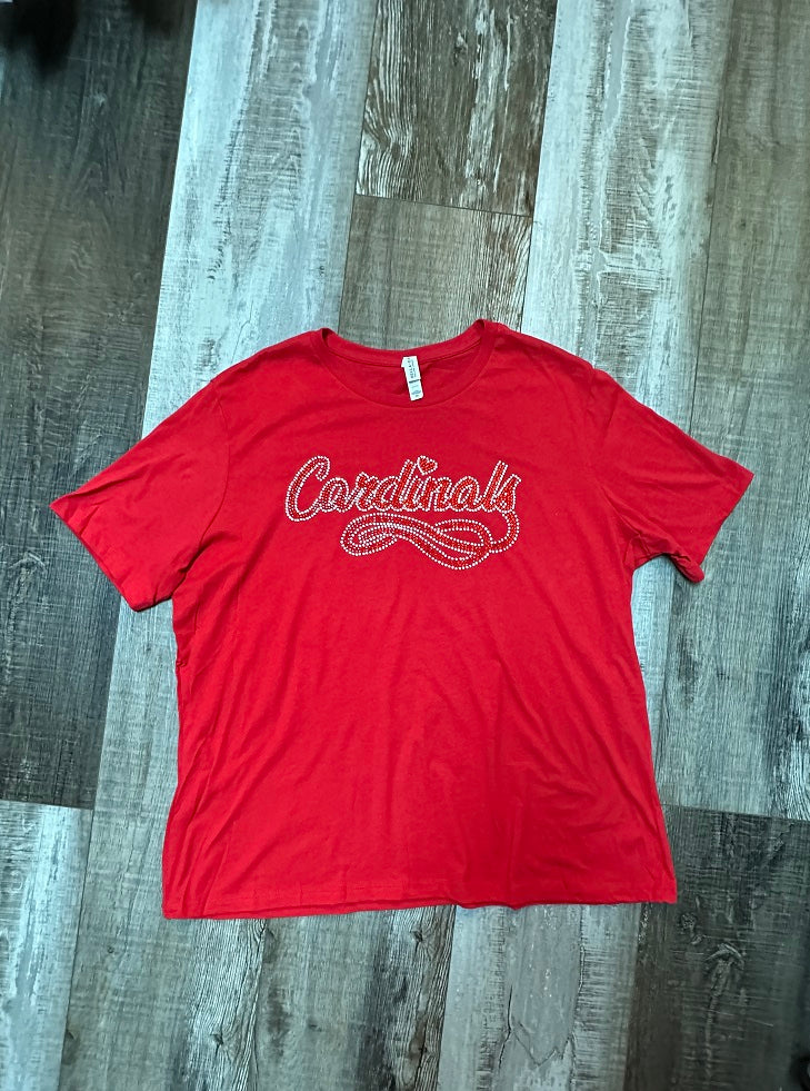 Red Cardinals Bling Crew Neck T-shirt