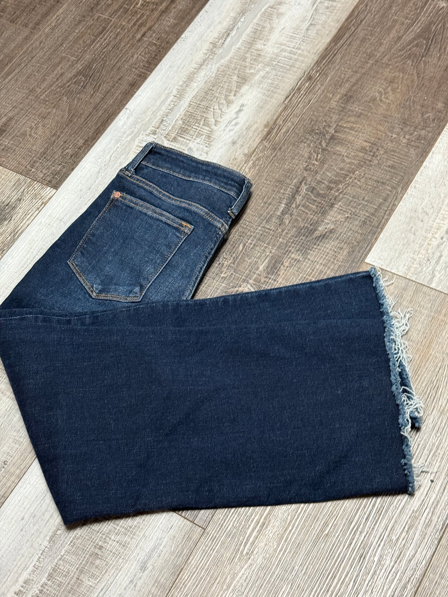 Dark Wash Judy Blue Cropped Wide Leg