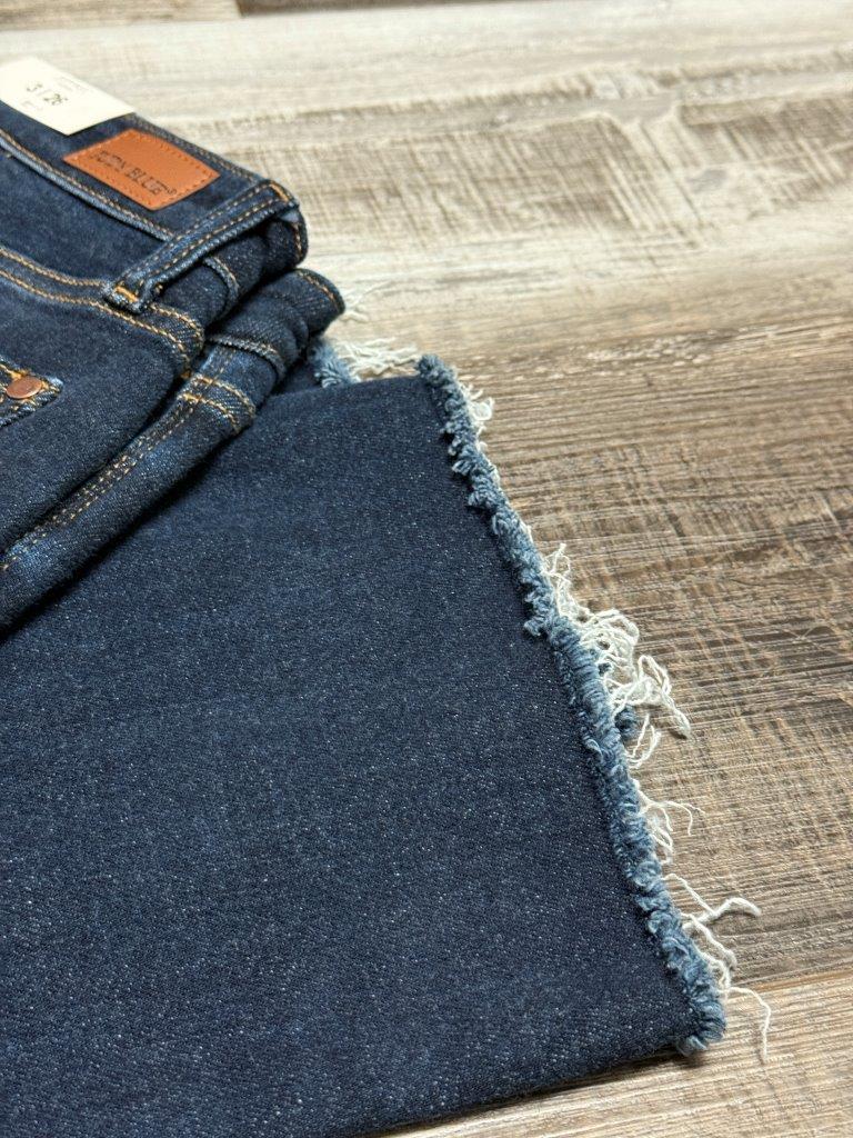 Dark Wash Judy Blue Cropped Wide Leg