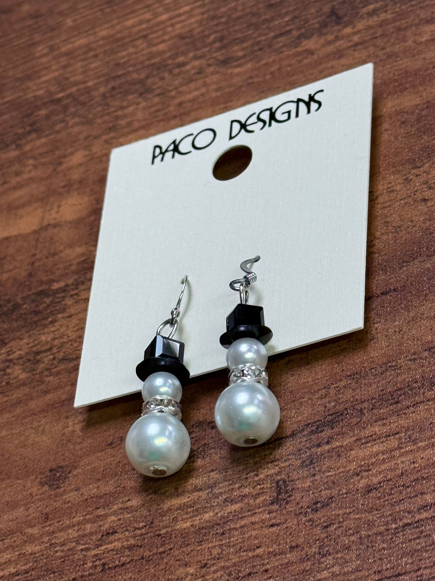 CUTE Little Pearl Snowman Earrings