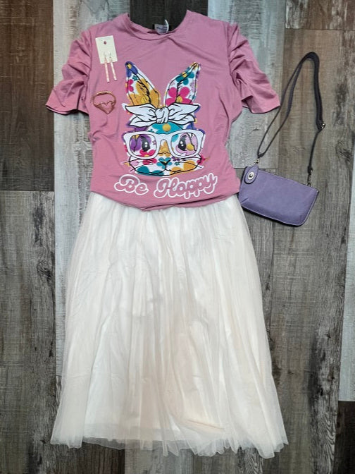 Easter Be Hoppy Ruffle Half Sleeve Top
