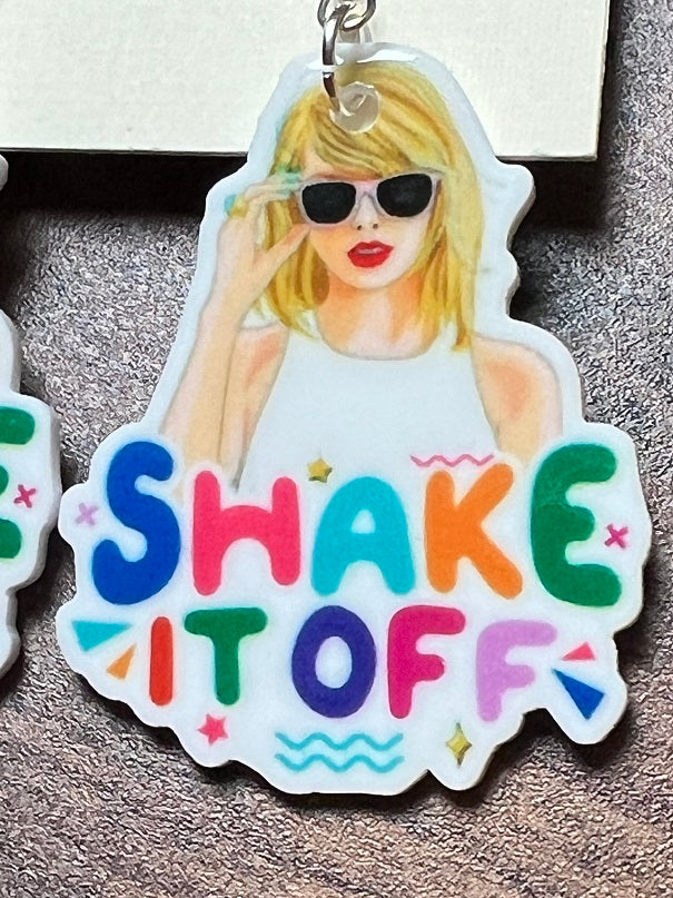 Taylot Swift "Shake It Off" Acrylic Dangle Earrings