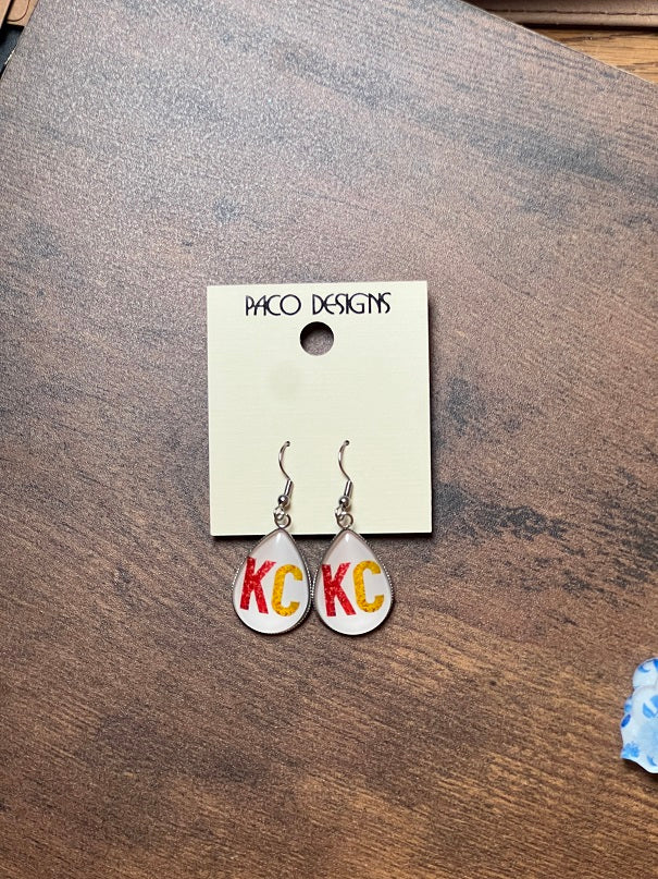 KC Glass Teardrop Earrings