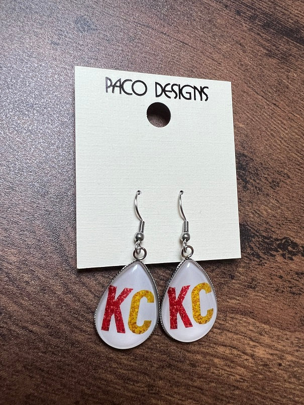 KC Glass Teardrop Earrings