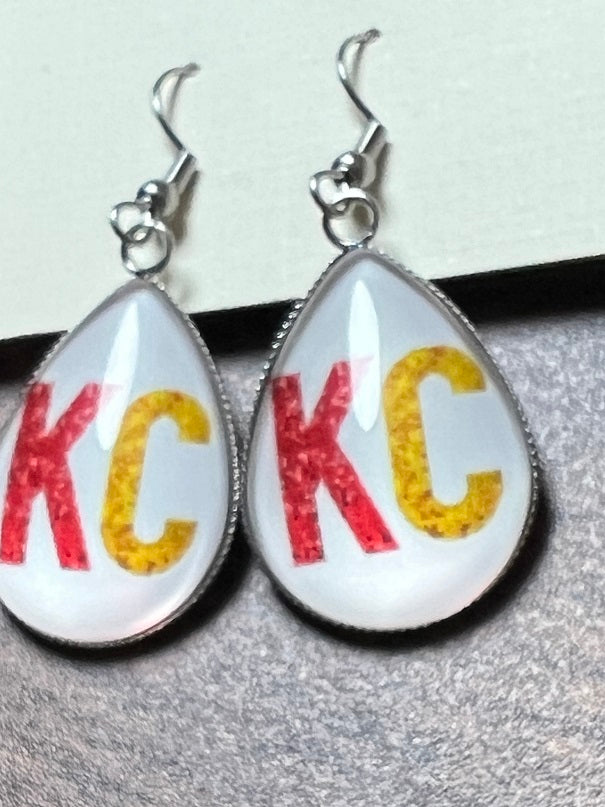 KC Glass Teardrop Earrings