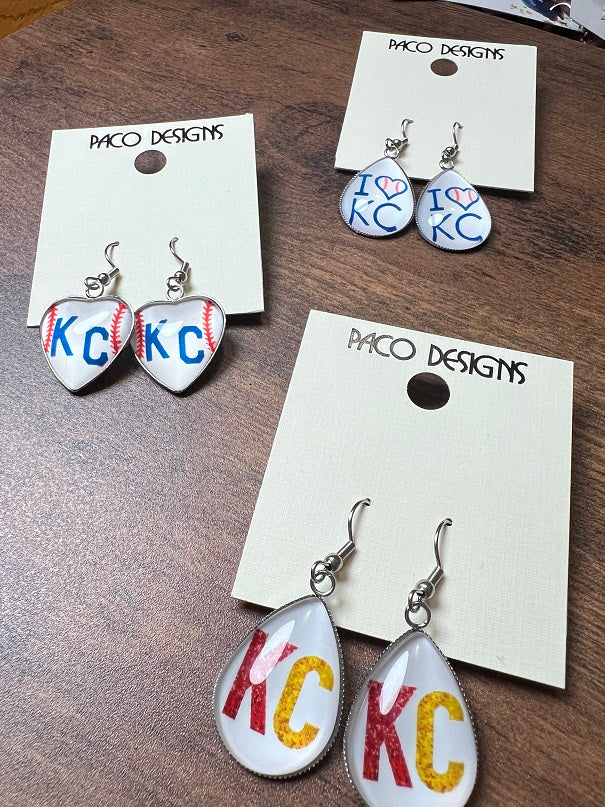 KC Glass Teardrop Earrings