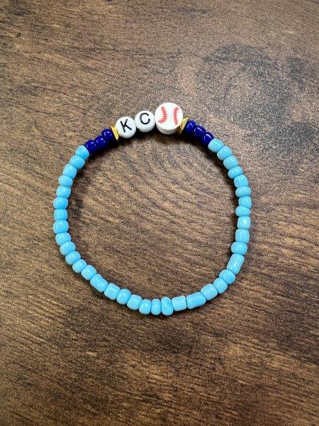 KC Royals Two Blue Seed Bracelet