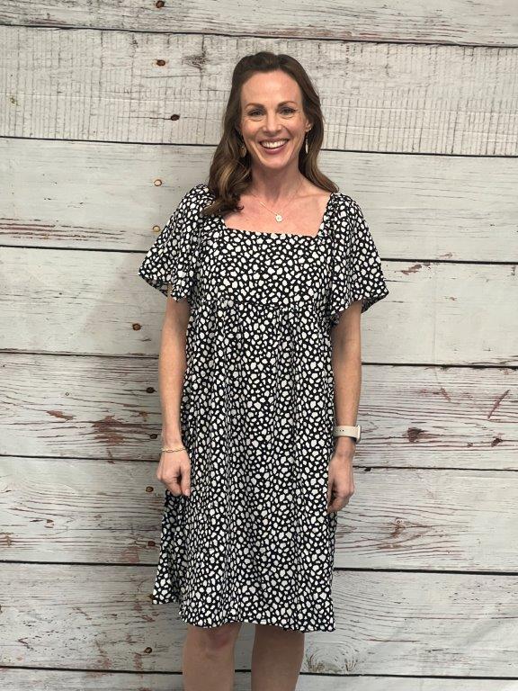 Black and White Babydoll Dress