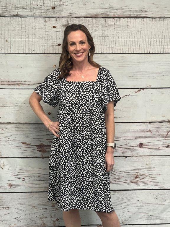 Black and White Babydoll Dress