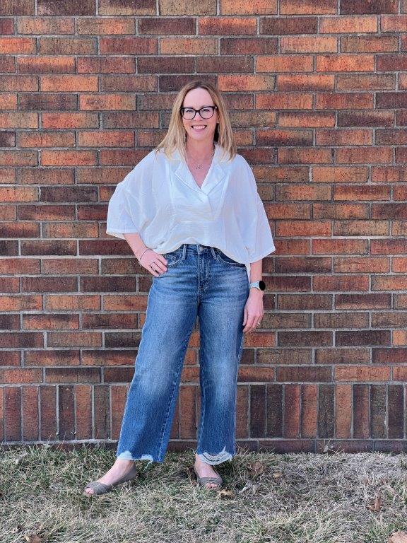 High Waist RIGID MAGIC Judy Blue Wide Crop Blue Jeans