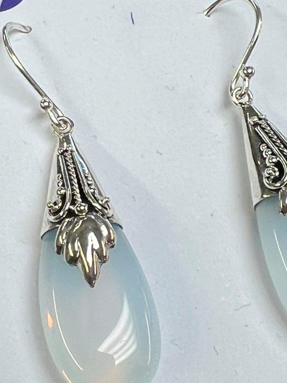 Mother of Pearl Teardrop Sterling Silver Earrings
