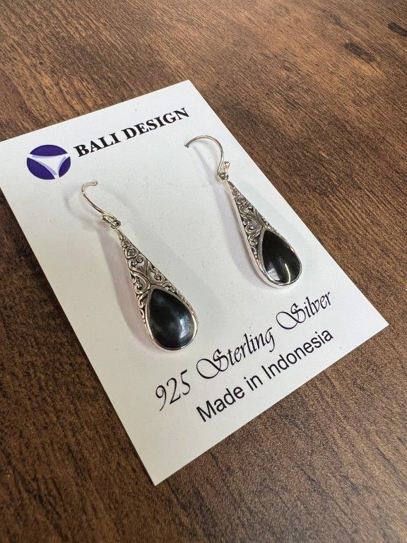 Abalone Teardrop Shell Sterling Silver Earrings