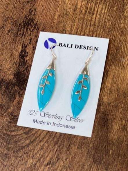 Sterling Silver Earring With Turquoise Shell