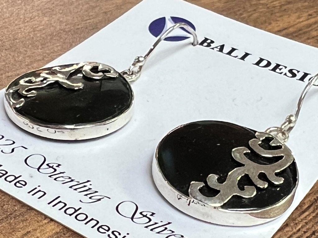 Sterling Silver Designer Earring With Abalone Shell