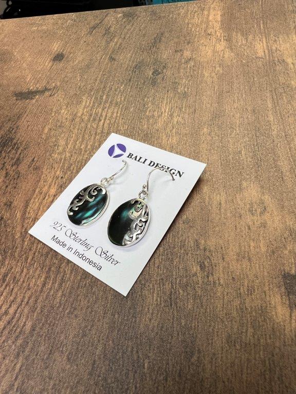 Abalone Sterling Silver Oval Shape Earring