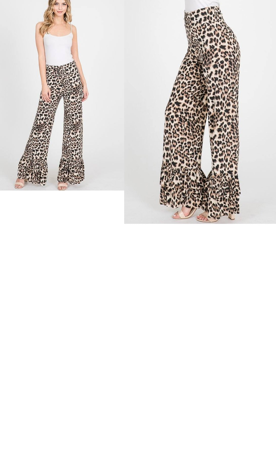 Leopard Print Pants with FUN Ruffled Hem