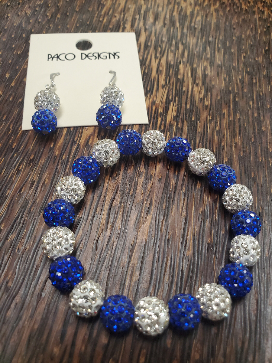 KC Royals Beaded Bling Bracelet