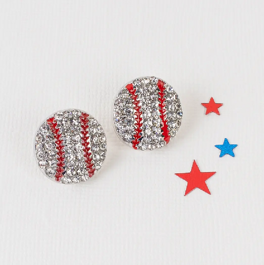 Blingy Baseball Post Earrings
