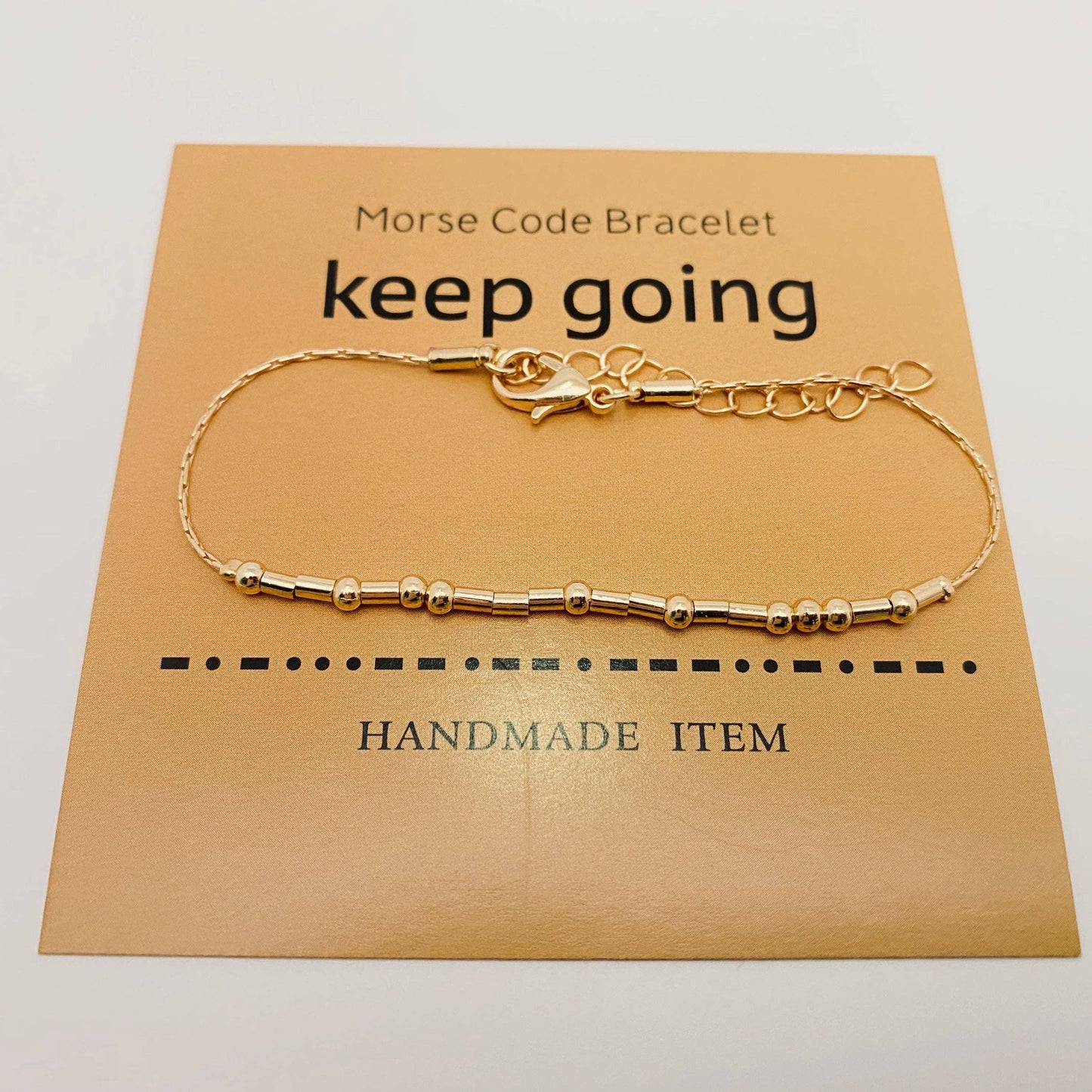 Handmade Golden Morse Code Bracelet