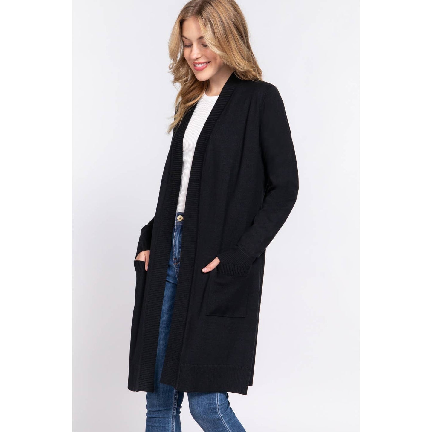 OPEN FRONT SWEATER CARDIGAN
