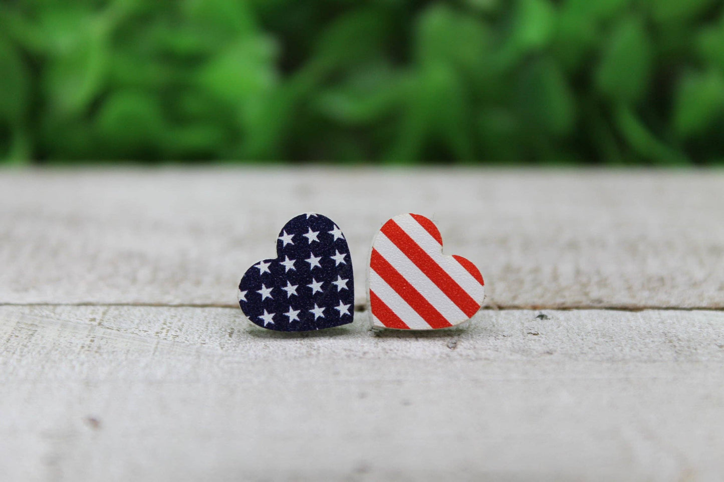 Stars & Stripes Heart Stud Earrings
