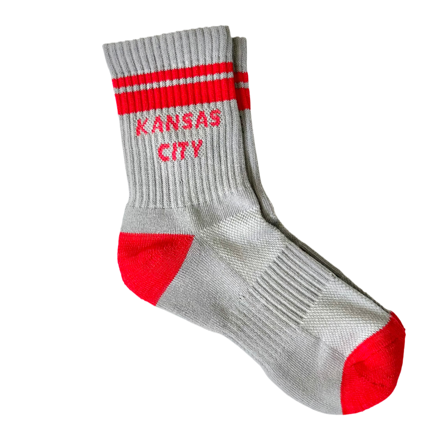 Kansas City Crew Socks - Grey w/ Red