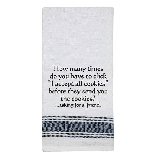 White Kitchen Towel "How many times..."