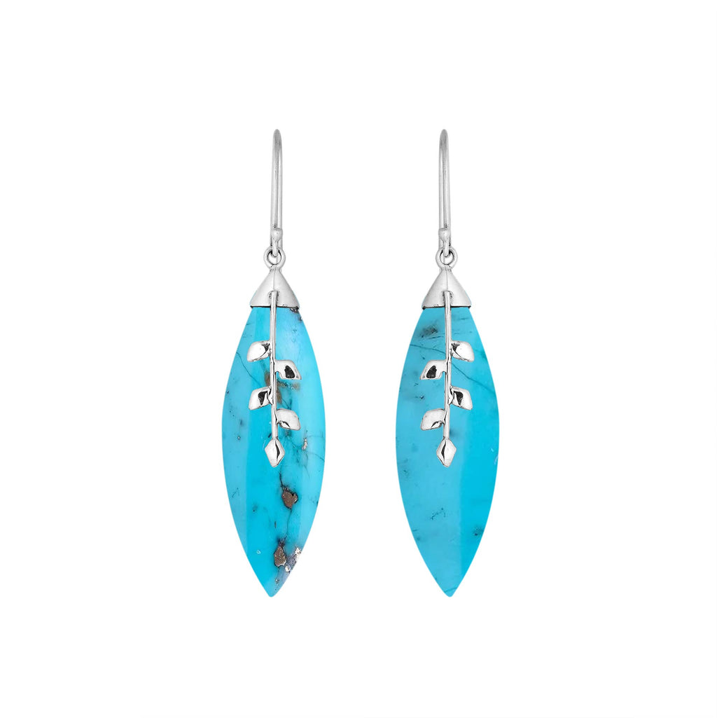 Sterling Silver Earring With Turquoise Shell