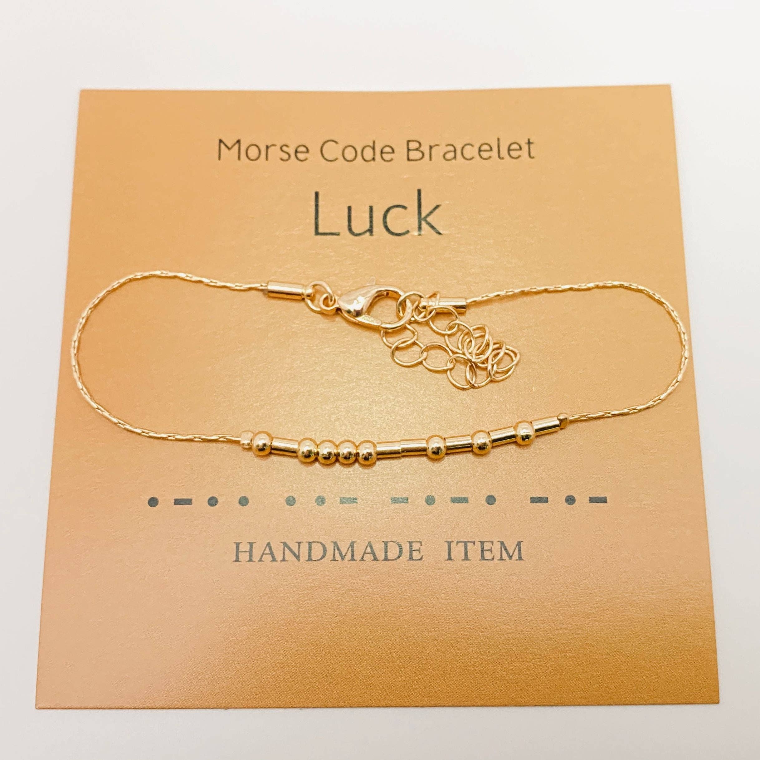 Handmade Golden Morse Code Bracelet