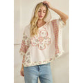COTTON GAUZE HOODIE WITH DAISY FLORAL PATCH