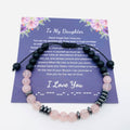 “I Love You” Morse Code Pink Crystal Beaded Bracelets - CS